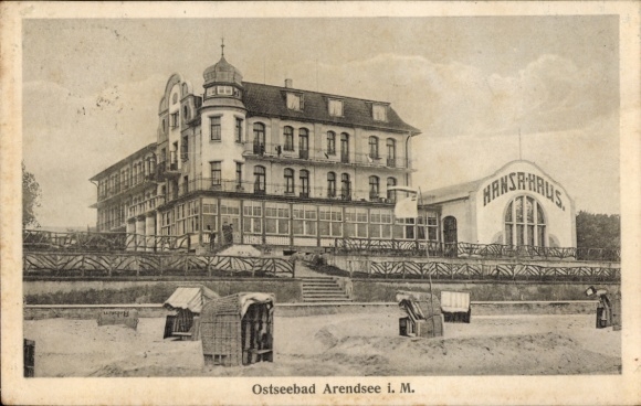 Ak Ostseebad Arendsee Kühlungsborn, Hansa-Haus, Strand