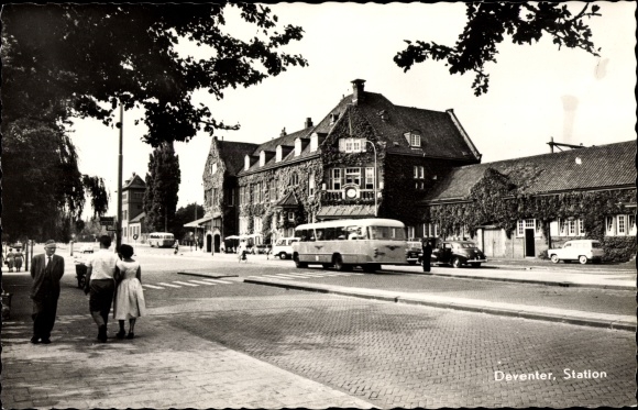 Postcard Deventer Overijssel Niederlande, Station