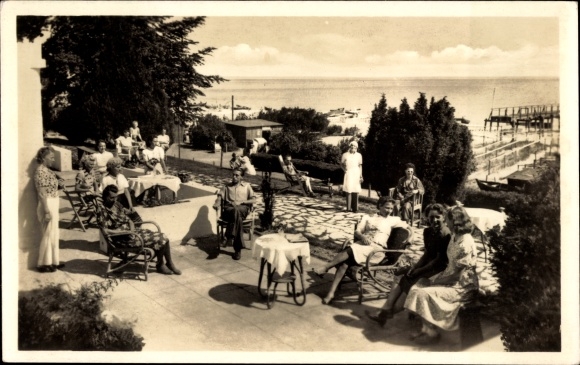 PC Baltic Sea resort of Bansin Heringsdorf on Usedom, Seeschloss terrace