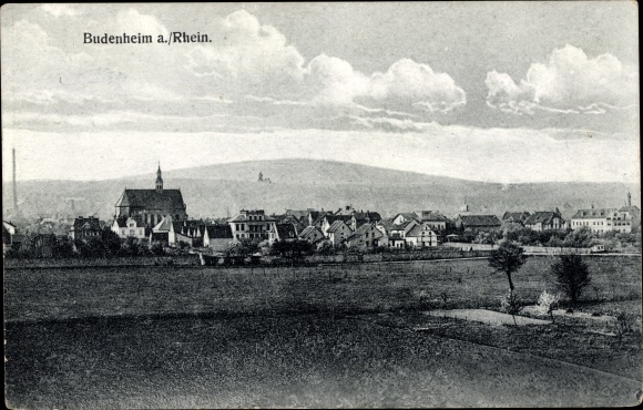 Briefkaart Budenheim am Rhein, Panorama