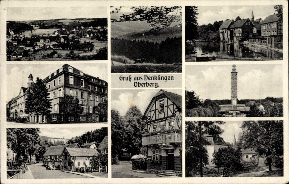 Postcard Denklingen Reichshof Oberbergischer Kreis, overall view, town views, war memorial