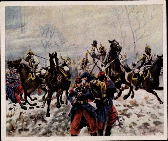 Collection of pictures of German history, Knötel, German cuirassiers near Poupry, 1870