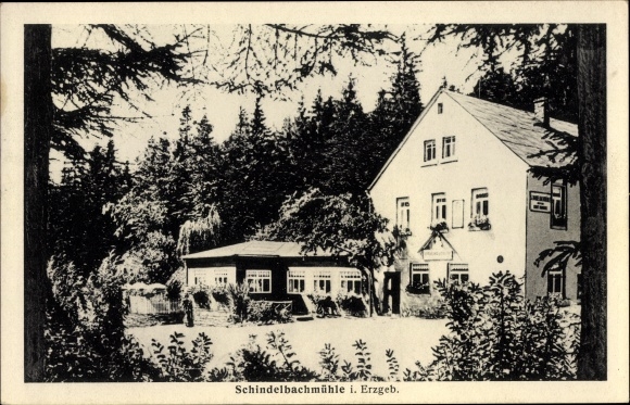 Postcard Schindelbach Großrückerswalde in the Ore Mountains, Schindelbachmühle