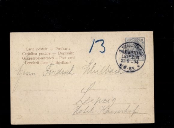 Postwaardestuk Ak PP 20 C7 01, 16e Duitse Filatelistendag 1904