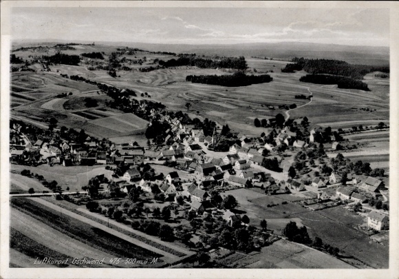 Postcard Gschwend Ostalbkreis, aerial photograph