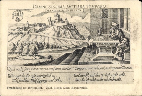 Artist Postcard Trendelburg in Hesse, in the Middle Ages, poem
