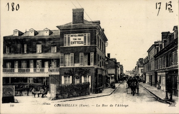 Postcard Cormeilles, Rue de Abbaye