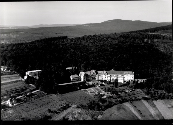 Postcard Ruppertshain Kelkheim im Taunus, sanatorium an aerial photograph.