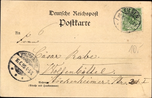 Postcard Bad Eilsen Lower Saxony, Villa Rinne, Hotel Rinne, street section