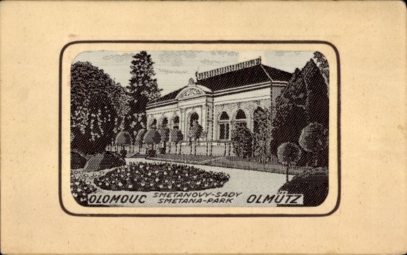 Seiden Ak Olomouc Olmütz Stadt, Smetana-Park, Grainer Gobelin