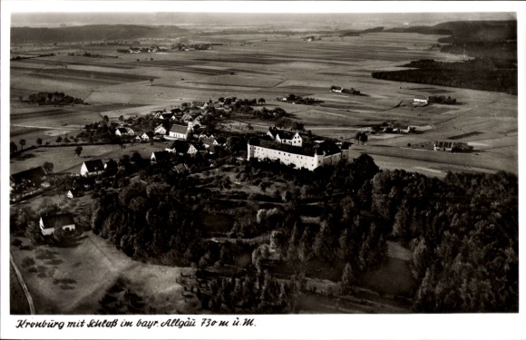Postcard Kronburg Unterallgäu, aerial photograph, castle