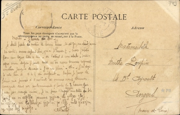 Postcard Damville Eure, City Hall