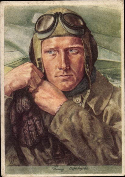 Artist PC Willrich, Wolfgang, reconnaissance pilot, Luftwaffe, portrait, II. WW, VDA