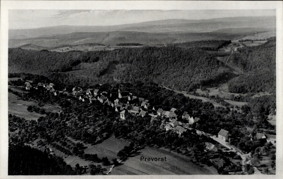 Postcard Prevorst Oberstenfeld in Württemberg, aerial photograph of forest landscape,