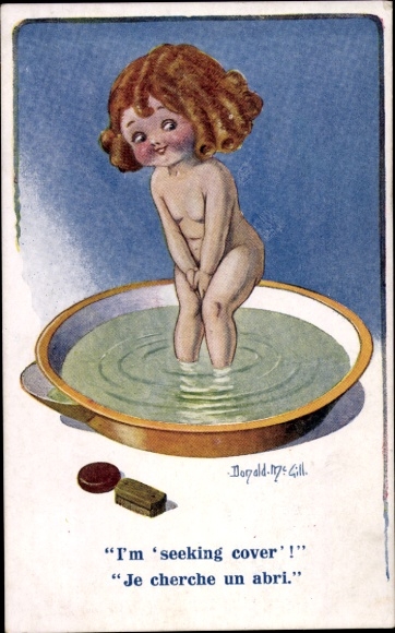 Artist Postcard McGill, Donald, I'm 'seeking cover