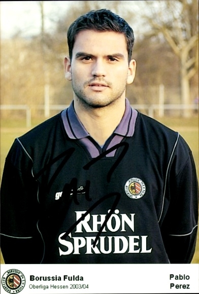 Autogrammkarte Fußballer Pablo Perez, SC Borussia Fulda, Autogramm