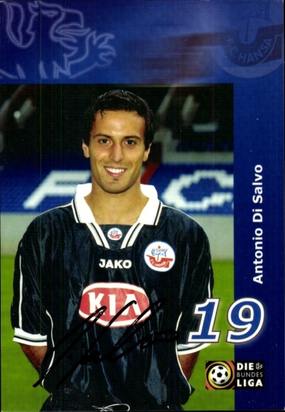 Autograph card footballer Antonio Di Salvo, FC Hansa Rostock, autograph