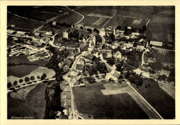 Postcard Altmannshofen Aichstetten in Allgäu Württemberg, aerial photograph
