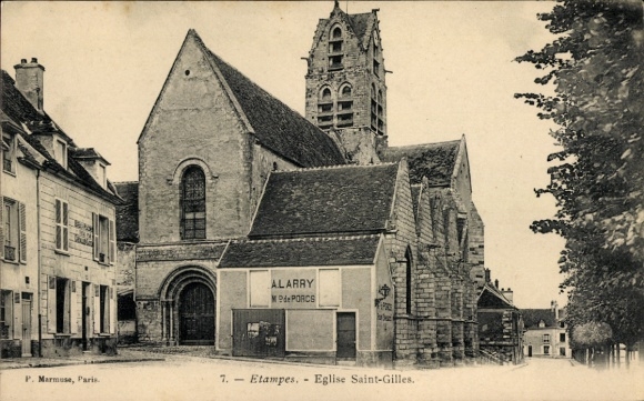 Ak Étampes Essonne, Eglise Saint-Gilles, Gebäude, Alarry de Porce, Stadtansicht