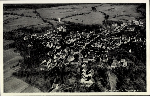 Postcard Hüffenhardt in Baden, aerial photograph