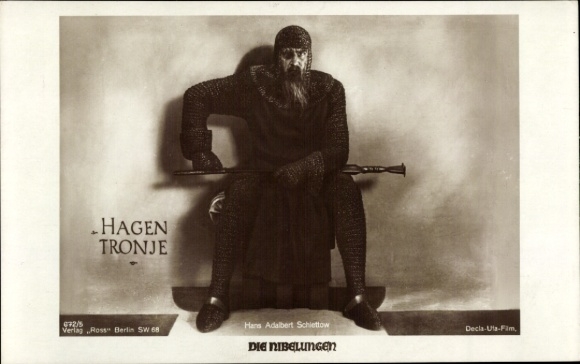 Ak Schauspieler Hans Adalbert Schlettow als Hagen Tronje, Die Nibelungen