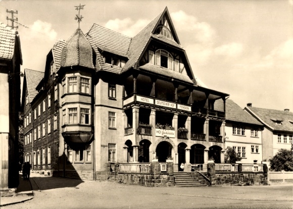 Postcard Georgenthal Thuringian Forest, HO-Restaurant Deutscher Hof
