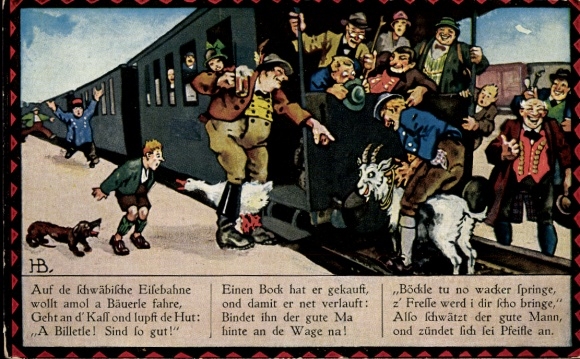 Song artist Postcard Boettcher, Hans, On the Swabian Railway, picture 3