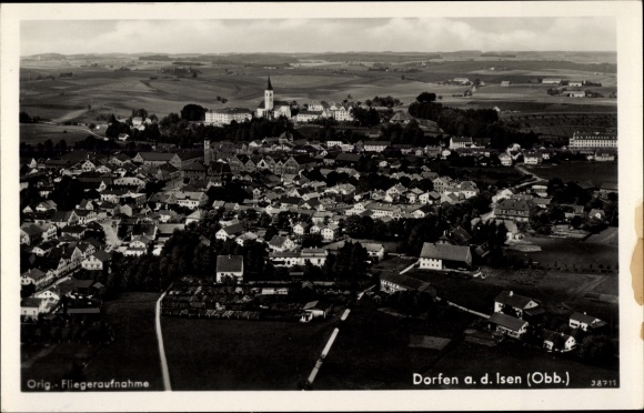 PC Dorfen in Oberbayern, view of the town, aerial photo