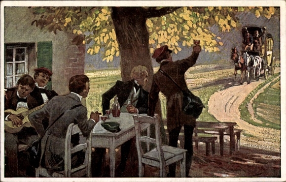 Artist song Postcard Hey, Paul, What comes from the heights, folk song card no. 33