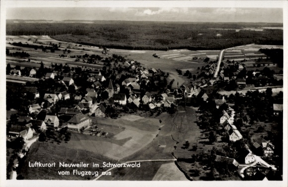 Postcard Neuweiler im Schwarzwald, town view, aerial photograph