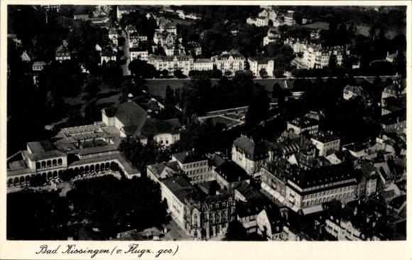 Postcard Bad Kissingen Lower Franconia Bavaria, aerial photograph