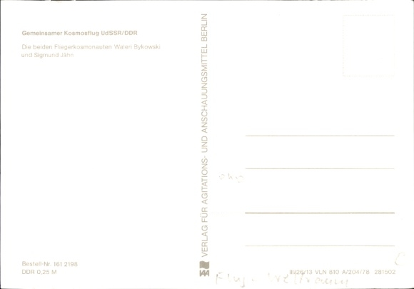 Ak Kosmonaut Waleri Fjodorowitsch Bykowski, Sigmund Jähn, Portrait, DDR