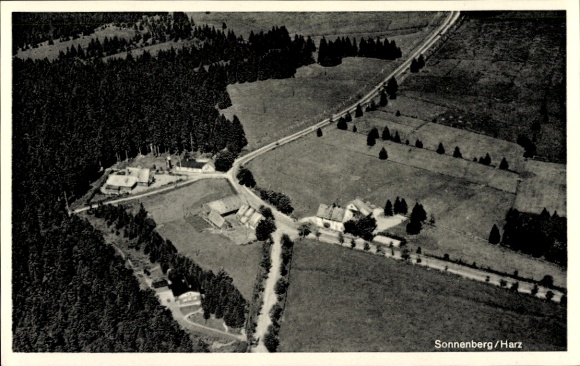 Postcard Sonnenberg Braunlage in the Upper Harz, aerial photograph