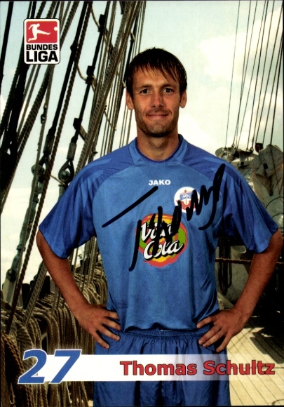 Autograph card footballer Thomas Schultz, FC Hansa Rostock, autograph