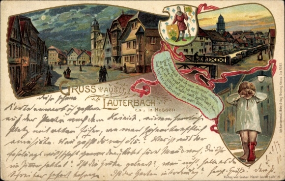 Chromo-Litho Lauterbach in Hesse, stocking lost, city views