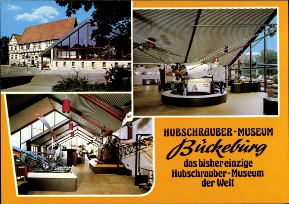 Postcard Bückeburg in the district of Schaumburg, Helicopter Museum interior views, exhibits, architecture