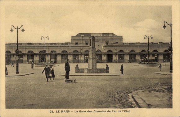 Postcard Le Mans Sarthe, State Railway Station