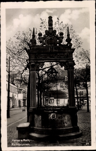 Ak Hanau am Main Hessen, Marktbrunnen