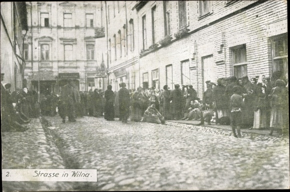 Postcard Vilnius Wilna Lithuania, street section
