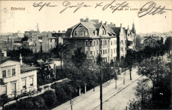 Postcard Bitterfeld in Saxony-Anhalt, section on Lindenstraße