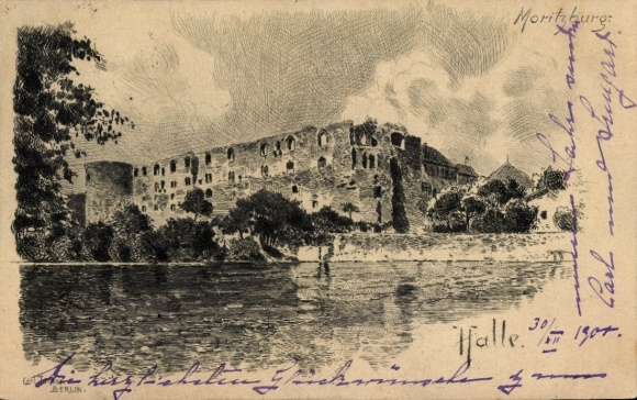 Künstler Ak Jander, Carl, Halle an der Saale, Moritzburg, Ruine