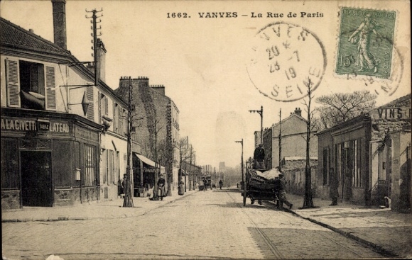 Postcard Vanves Hauts de Seine, Rue de Paris