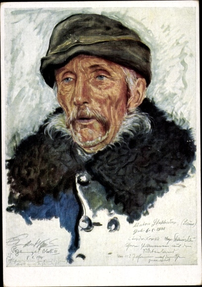 Artist Postcard Engelhardt Kyffhäuser, Otto, farmer Anton Steckbauer, VDA P 1 R 30 No. 2, From the great trek