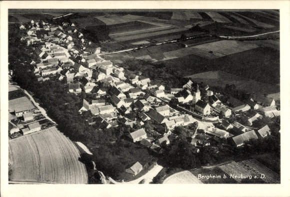 Postcard Bergheim an der Donau Upper Bavaria, aerial photograph