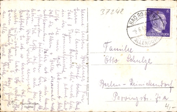 Postcard Orferode Bad Sooden Allendorf in Hesse, Pension Rüppel, half-timbered house