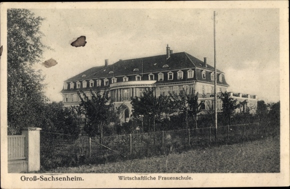 Postcard Großsachsenheim Sachsenheim in Württemberg, economic. women&#39;s school