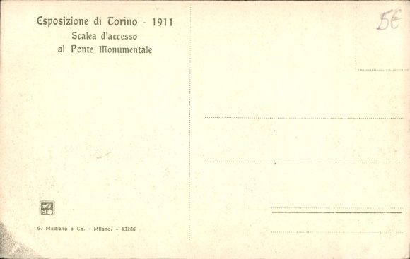Postcard Torino Turin Piemonte, Turin World Exhibition 1911, access stairs to the Monumental Bridge
