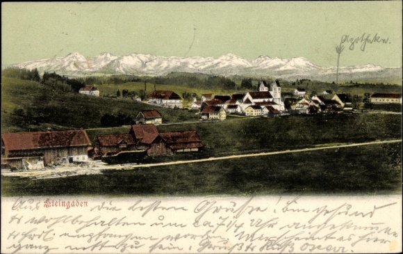 Postcard Steingaden in Upper Bavaria, general view