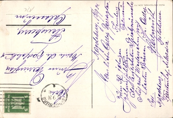 Postcard Munich artist, sculptor Hans Hartmuth, Indian