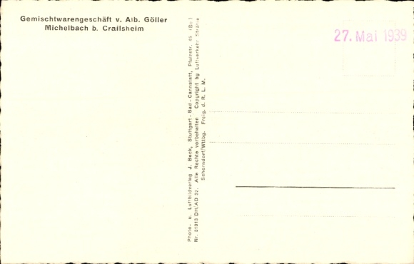 Postcard Michelbach an der Bilz Württemberg, aerial photograph